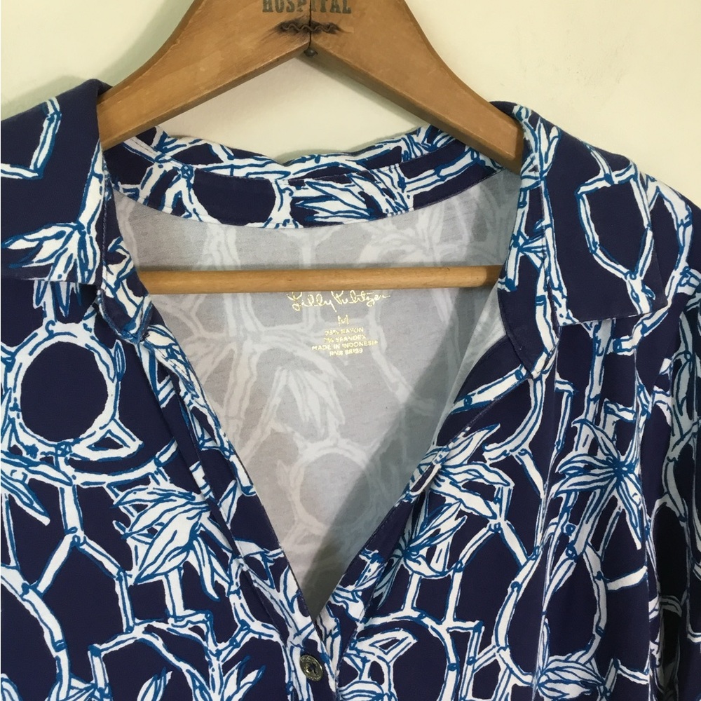Lilly Pulitzer Ansley High Tide Lucky Bamboo 1/4 Length Sleeve Dress - Picture 5 of 8